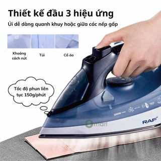 Bàn Ủi Hơi Nước Cầm Tay QCOOKER Công Suất 2200W, bàn là hơi nước CAO CẤP đế gốm, 2 chế độ ủi khô & ủi hơi nước