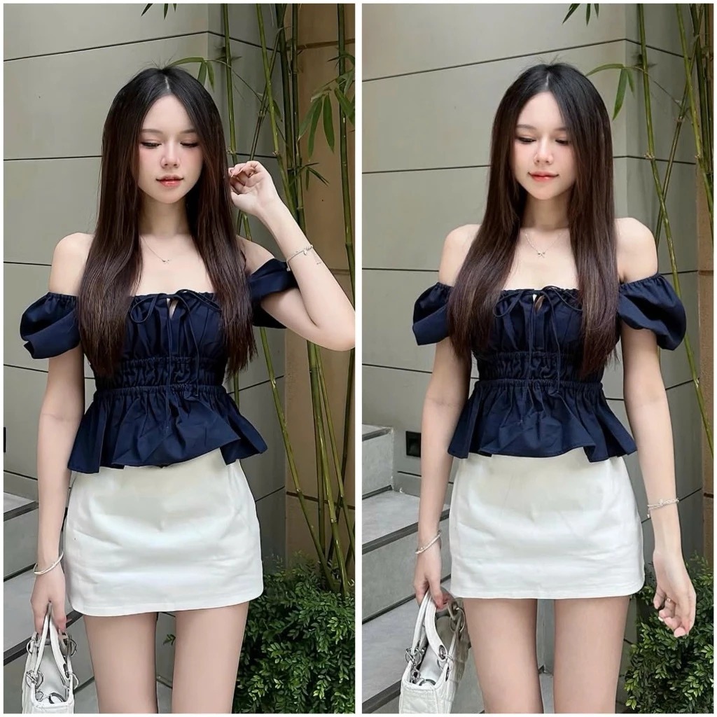 [Peinn] Chân Váy Chữ A Ngắn Basic Cạp Trễ Phong Cách Y2K Có Quần Bảo Hộ