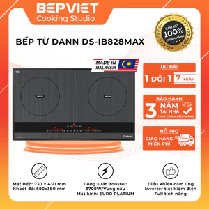Bếp từ Dann DS-IB828 MAX, Linh kiện Đức, Quạt lồng sóc [Kèm bộ nồi cao cấp]