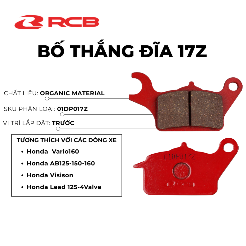 Bố Thắng Đĩa RCB E-Series Brakes Dành Cho Đa Dạng Dòng Xe