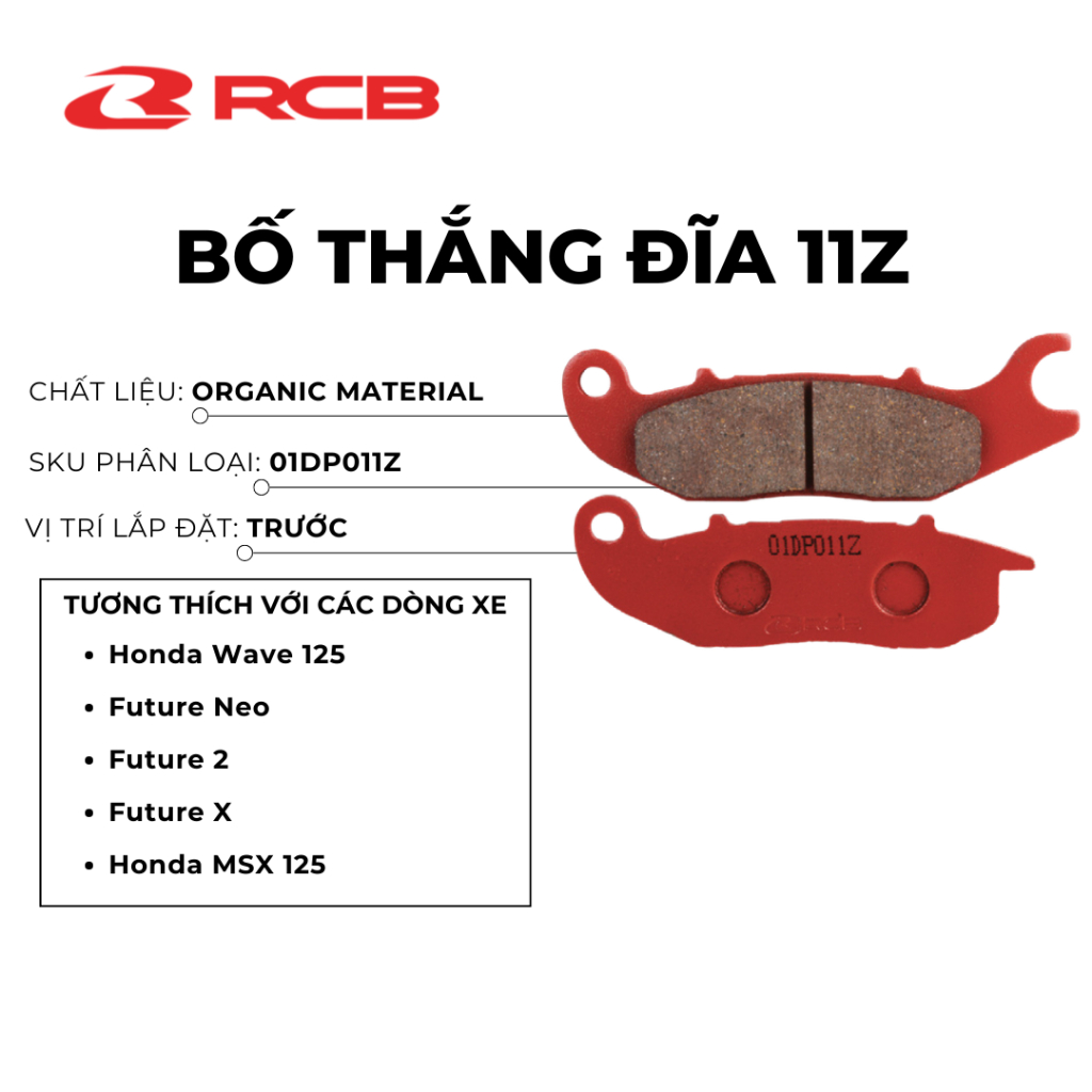 Bố Thắng Đĩa RCB E-Series Brakes Dành Cho Đa Dạng Dòng Xe