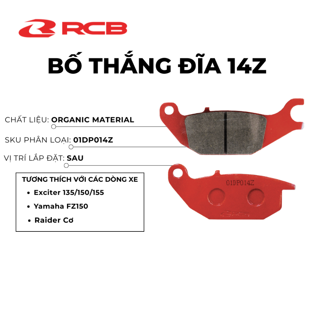 Bố Thắng Đĩa RCB E-Series Brakes Dành Cho Đa Dạng Dòng Xe