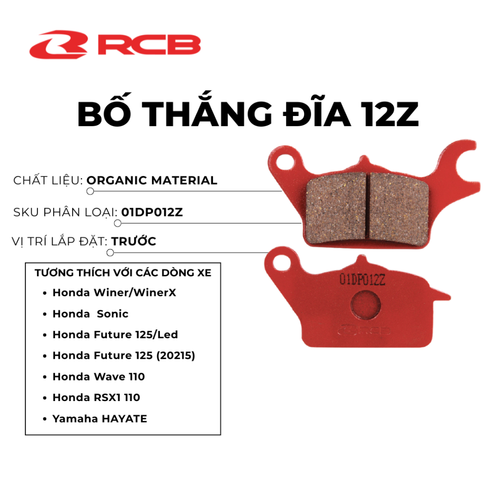 Bố Thắng Đĩa RCB E-Series Brakes Dành Cho Đa Dạng Dòng Xe