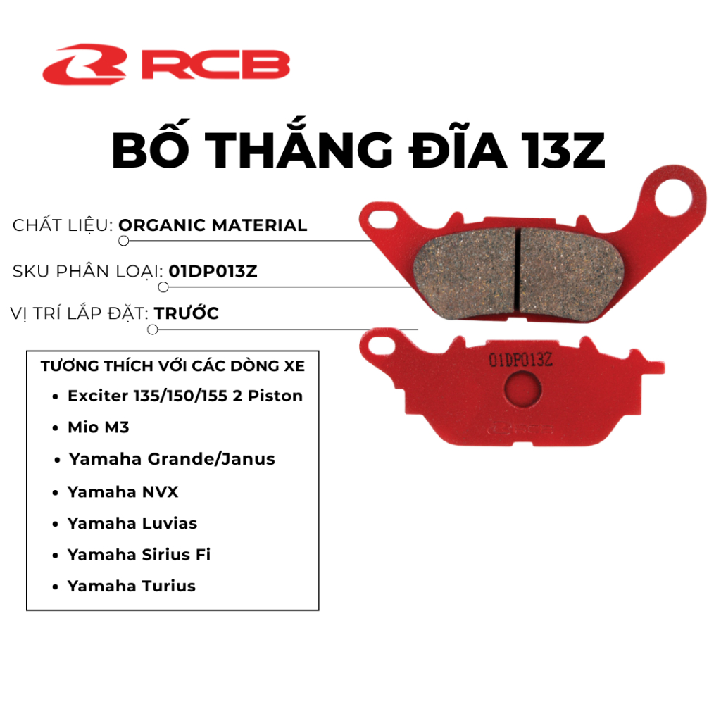 Bố Thắng Đĩa RCB E-Series Brakes Dành Cho Đa Dạng Dòng Xe
