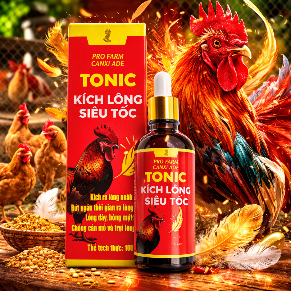 Siêu kích lông TONIC 100ml Kích lông ra nhanh, lông dày, bóng mượt, cứng cáp, khỏe mạnh