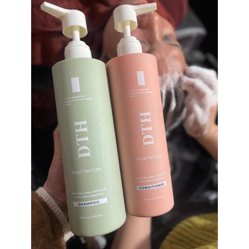 DTH dầu gội xả giảm rụng tóc phục hồi làm mềm mượt tóc 800ml/chai