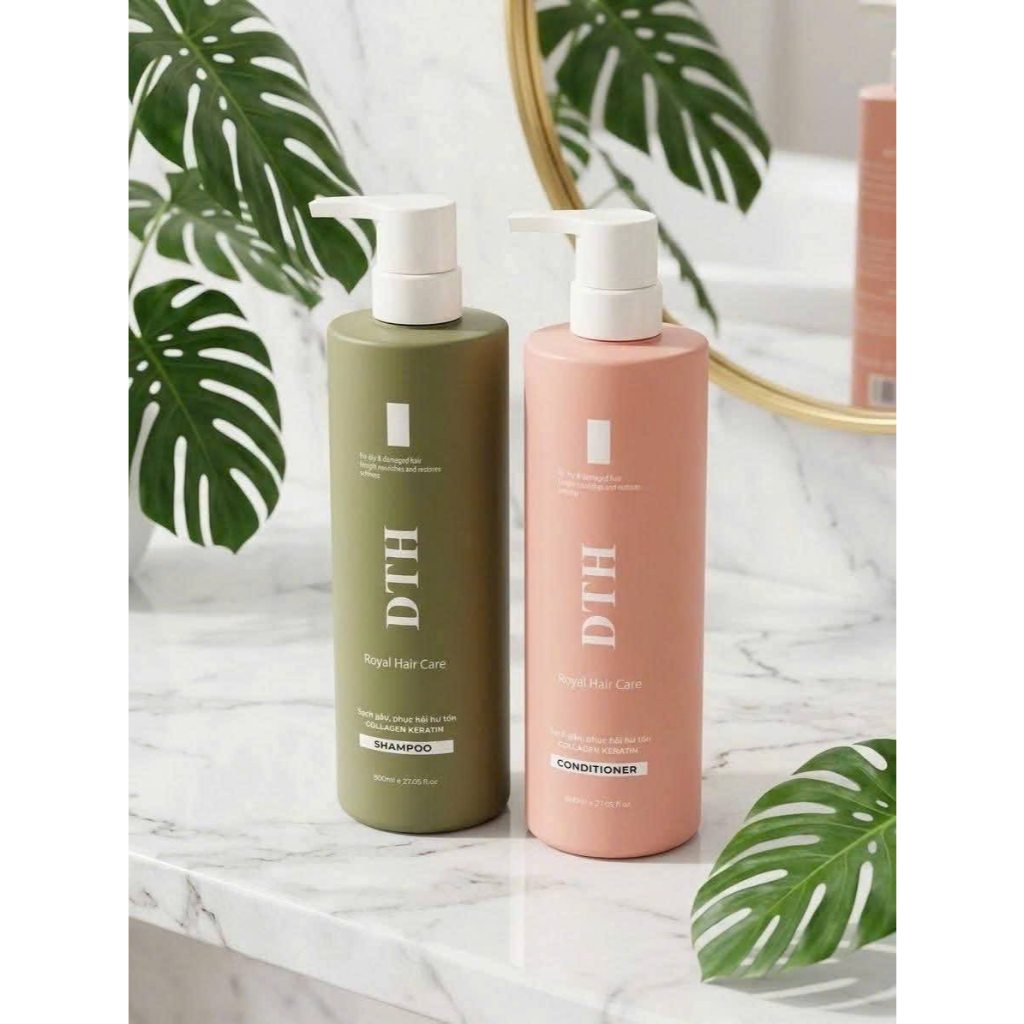 DTH dầu gội xả giảm rụng tóc phục hồi làm mềm mượt tóc 800ml/chai