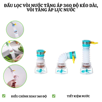 [vln] Vòi Lọc Nước Gắn Vòi Rửa Chén Đầu Lọc Nước Tại Vòi Giúp Lọc Cặn Bẩn Tiết Kiệm Nước Xoay 360 Độ