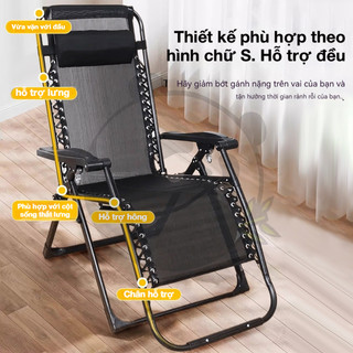 GHẾ THƯ GIÃN GẤP GỌN KHUNG THÉP CHỊU LỰC GHẾ XẾP GẤP GỌN THIẾT KẾ CÔNG THÁI HỌC Cao Cấp Chịu