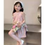 Set đồ bé gái, đồ bộ bé gái chất đũi nhăn mềm, mịn, mát màu kem, hồng siêu xinh hottrend cho bé BT7