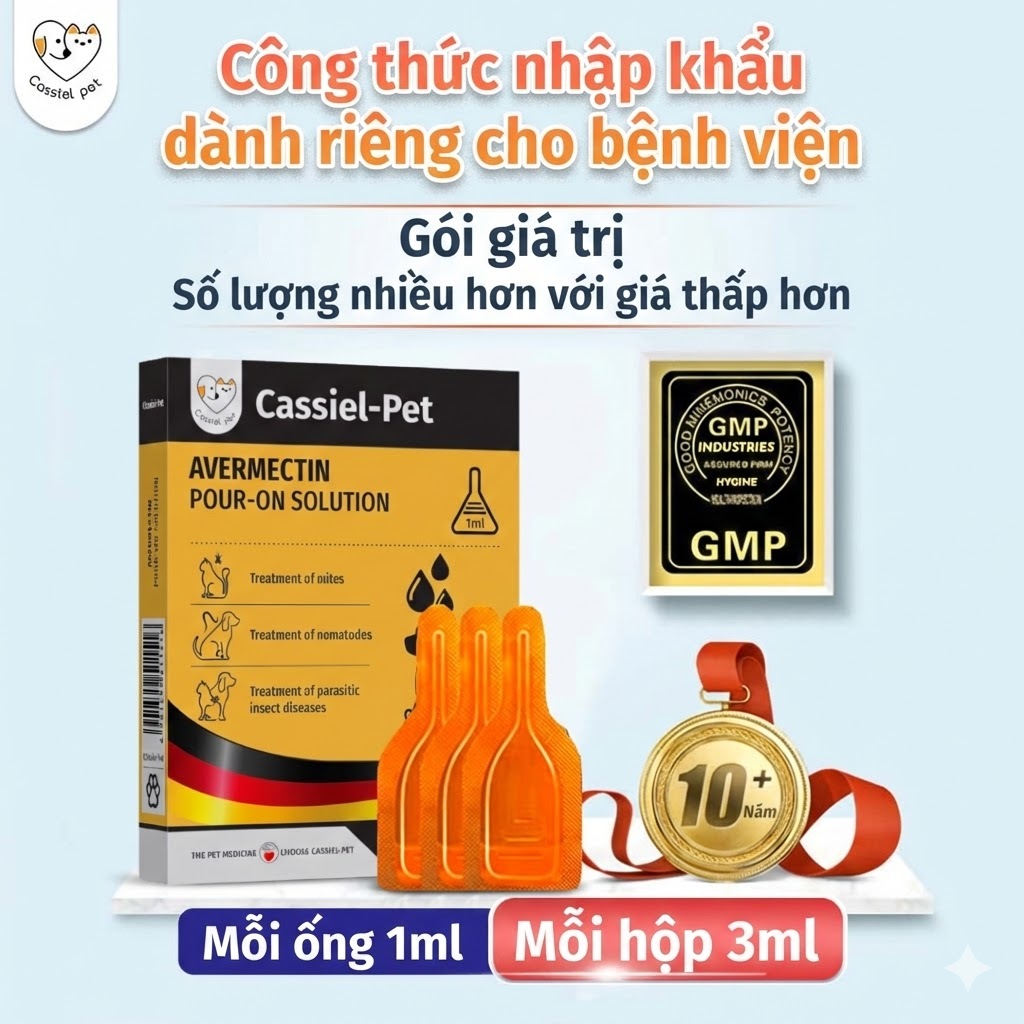Cassiel Pet Dung Dịch Chấm Gáy Ngăn Ngừa Ve Bọ Chét Cho Chó Mèo – Hỗ Trợ Xua Đuổi Côn Trùng Giảm Ngứa An Toàn