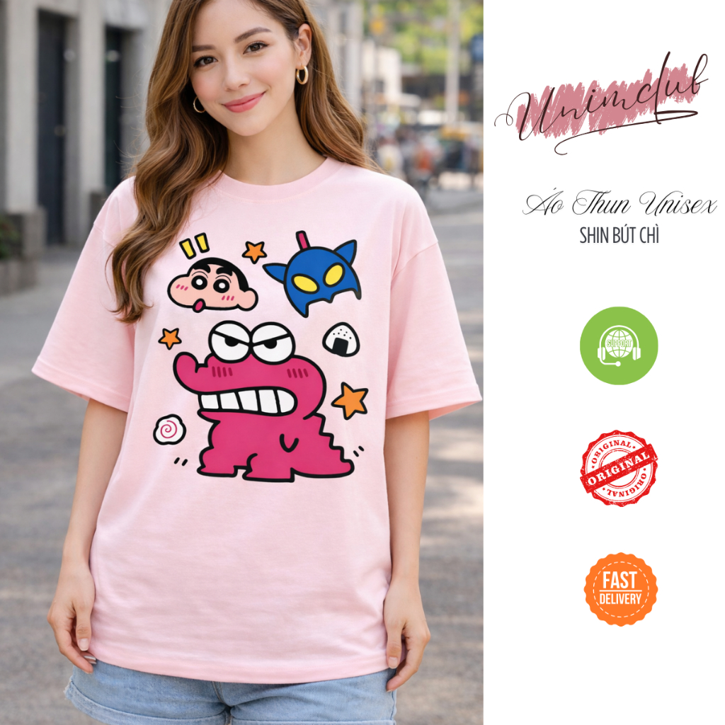 Áo Thun Shin Crocodile Cá Sấu Chất Liệu Cotton Co Giãn 2 Chiều Form Rộng Unisex Nam Nữ