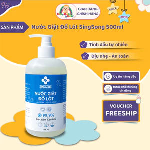 Nước Giặt Đồ Lót SingSong Làm Sạch Quần Áo Lót Từ Tinh Dầu Tự Nhiên 500ML Chai | Babymall & Care