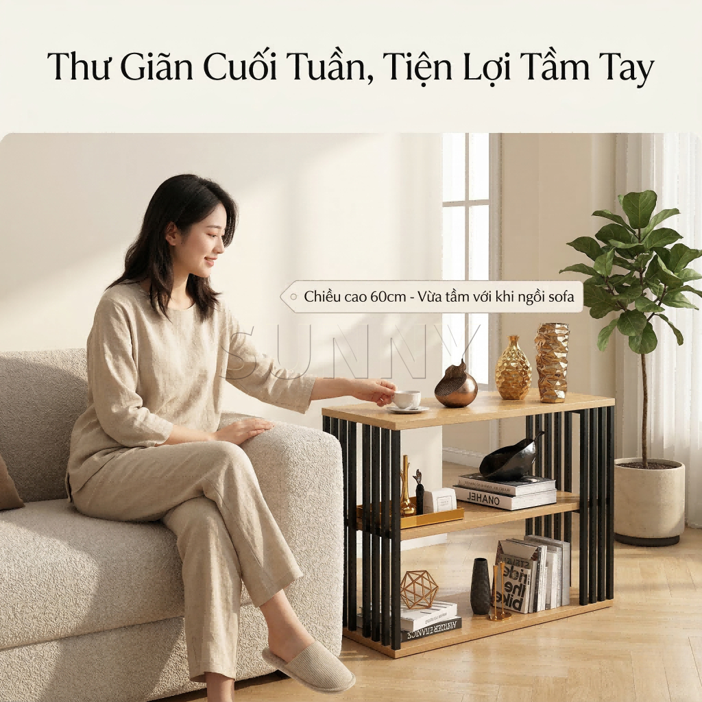 SUNNY Bàn trà mini Bàn phụ sofa phong cách nhẹ sang hiện đại nhỏ gọn đa năng tiết kiệm diện tích