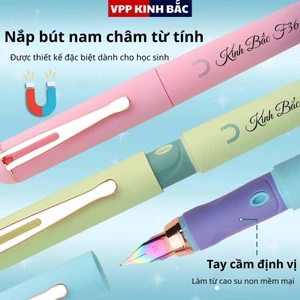 Bút Máy Kinh Bắc Hot Hót.Mẫu Bút Máy F36,Ngòi EF 7 Màu Tay Cầm Cao Su,Phù Hợp Cho Các Bé