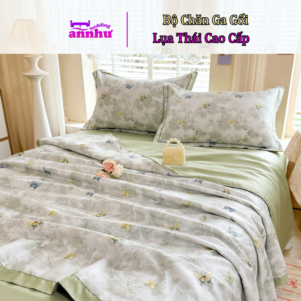 Bộ Chăn Ga Gối Lụa Thái DigiSilk – In Kỹ Thuật Số Cao Cấp Độc Quyền An Như Bedding