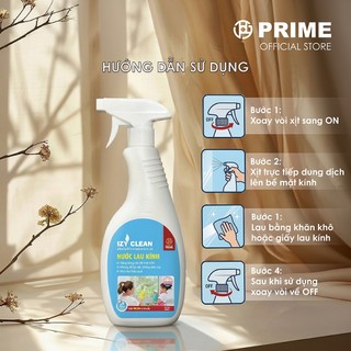 [Mua là có quà] Nước Lau Kính Prime IZY Clean Nano Silver 550ml – Làm Sạch Sáng Bóng, Không Để Lại Vệt Sau Khi Lau