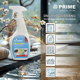 [Mua là có quà] Nước Lau Kính Prime IZY Clean Nano Silver 550ml – Làm Sạch Sáng Bóng, Không Để Lại Vệt Sau Khi Lau