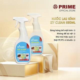[Mua là có quà] Nước Lau Kính Prime IZY Clean Nano Silver 550ml – Làm Sạch Sáng Bóng, Không Để Lại Vệt Sau Khi Lau
