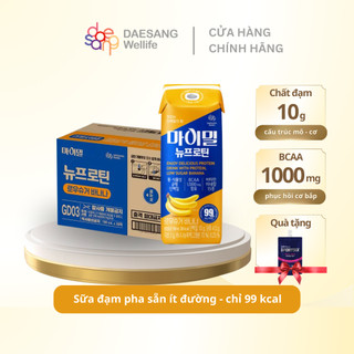 Sữa đạm pha sẵn DAESANG WELLIFE Mymeal Nu Protein Banana Low Sugar Low Fat vị chuối 190ml thùng 30 hộp