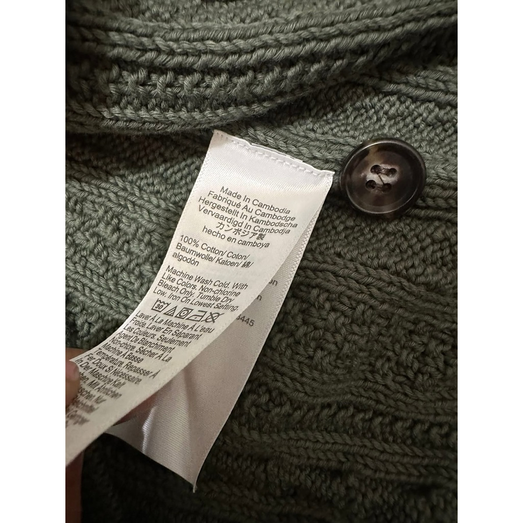 ( cắt tem cổ) Áo Polo Dệt Kim Nam Xuất Dư J.Crew – Cable Knit Polo Cao Cấp Form US, Áo Polo Nam Dệt Nổi Sang Trọng
