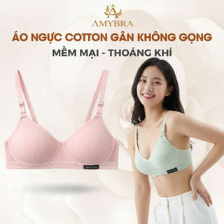 Áo Ngực Nữ Cotton Mềm Mịn Thoáng Khí, Áo Lót Nữ Không Gọng Mút Mỏng Nhẹ Nhàng AMYBRA A554