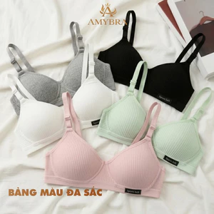 Áo Ngực Nữ Cotton Mềm Mịn Thoáng Khí, Áo Lót Nữ Không Gọng Mút Mỏng Nhẹ Nhàng AMYBRA A554