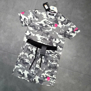 Set Hydro Rằn Ri Logo Hồng KCloset Bộ Mùa Hè Chất Cotton Mát Unisex NA138