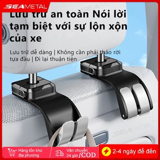 SEAMETAL Móc Treo Đồ Gắn Sau Ghế Ô Tô Gập Gọn Cao Cấp - Gắn Sau Ghế Xe Hơi, Chịu Tải Nặng, Sang Trọng