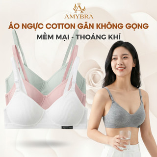 Combo Áo Ngực Nữ Chất Cotton Mềm Mịn Thoáng Khí - Set Áo Lót Nữ Không Gọng Mút Mỏng AMYBRA A554
