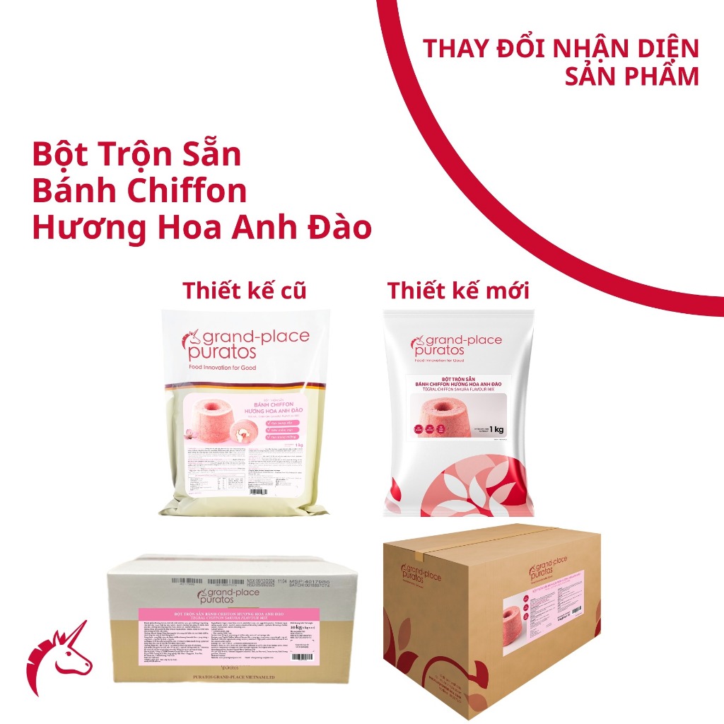 Bột Trộn Bánh Chiffon Hương Hoa Anh Đào 1kg