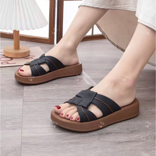 Dép nữ quai đan chéo đế cao 4cm – mềm êm chống trơn – phong cách Hàn Quốc – đi học đi chơi siêu xinh hot trend