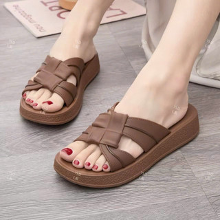Dép nữ quai đan chéo đế cao 4cm – mềm êm chống trơn – phong cách Hàn Quốc – đi học đi chơi siêu xinh hot trend