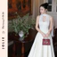 Váy Midi Trắng Cổ Yếm Phối Choàng Tơ Sang Trọng Jolie