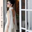 Váy Midi Trắng Cổ Yếm Phối Choàng Tơ Sang Trọng Jolie