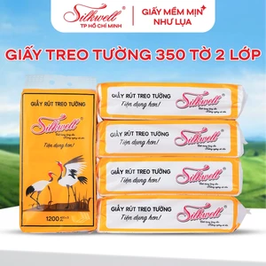 Giấy rút treo tường Silkwell 350 tờ 2 lớp, giấy rút đa năng tiện lợi, giấy lau bếp, giấy thấm dầu