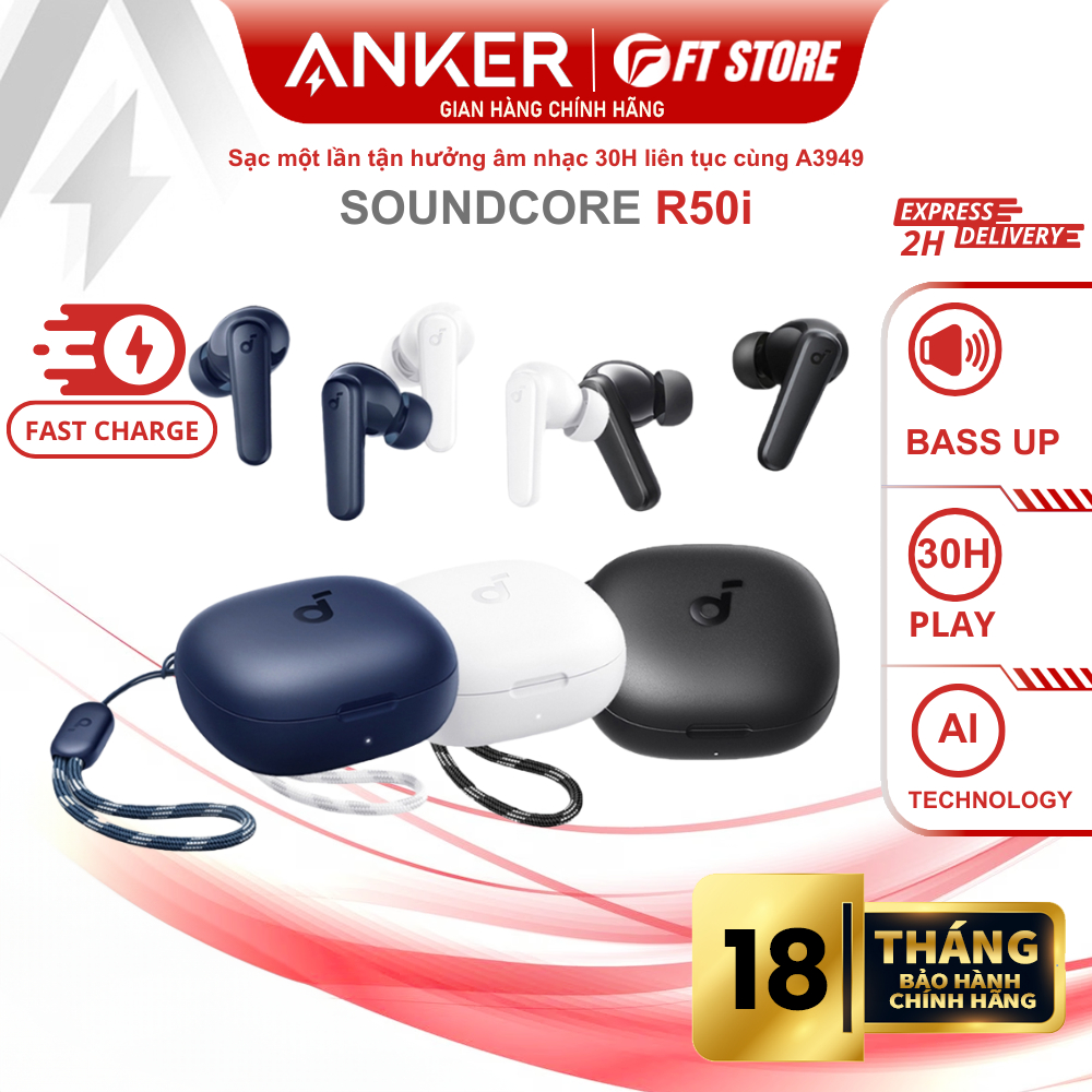 Tai Nghe Bluetooth Anker - R50i A3949 IPX5 True Wireless Earbuds Earphone Trắng/Đen/Xanh - BH18TH | BigBuy360 - bigbuy360.vn