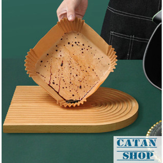 Vỉ 50 Tờ Giấy Nến Lót Nồi Chiên Không Dầu Hình Vuông Chống Thấm Dầu Chống Dính Chịu Nhiệt Cao Cấp