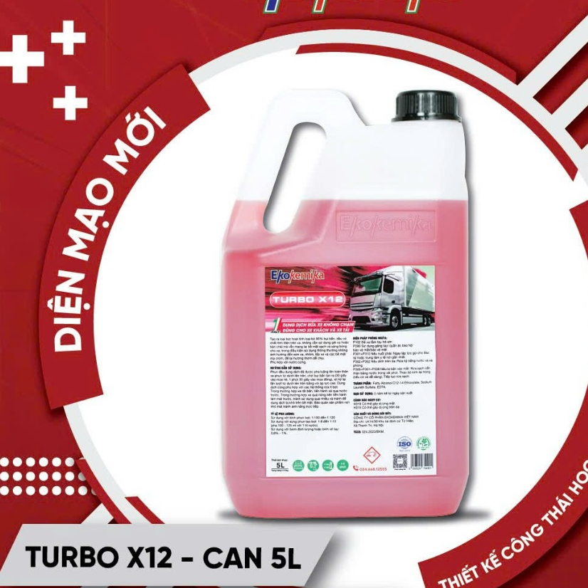 DUNG DỊCH RỬA XE KHÔNG CHẠM EKOKEMIKA TURBO X12 CHUYÊN CHO XE TẢI, XE KHÁCH