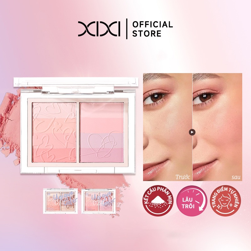 XIXI D717 Má Hồng Phấn Mịn Lên Màu Tự Nhiên, Blush Gradient Dễ Tán, Trang Điểm Hằng Ngày
