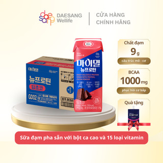 Sữa đạm pha sẵn DAESANG WELLIFE Mymeal Nu Protein deep choco vị socola thùng 30 hộp 190ml