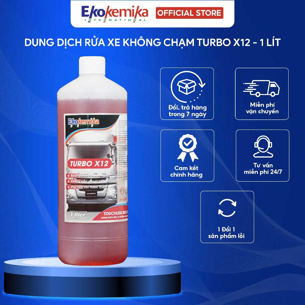 DUNG DỊCH RỬA XE KHÔNG CHẠM EKOKEMIKA TURBO X12 CHUYÊN CHO XE TẢI, XE KHÁCH