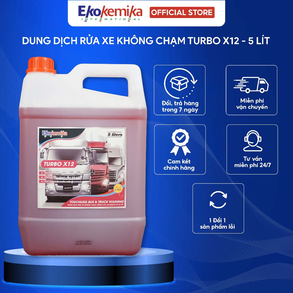 DUNG DỊCH RỬA XE KHÔNG CHẠM EKOKEMIKA TURBO X12 CHUYÊN CHO XE TẢI, XE KHÁCH