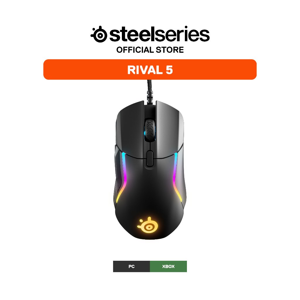 Chuột gaming có dây SteelSeries Rival 5 màu đen, led RGB | Shopee Việt Nam