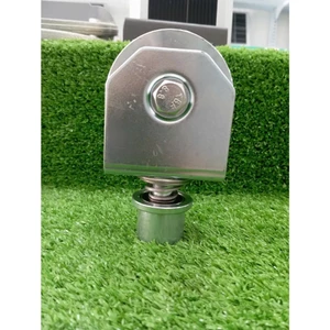 Bánh xe cổng lùa rãnh tròn U lớn xoay 360 mạ kẽm có lò xo giảm chấn, chịu lực tốt