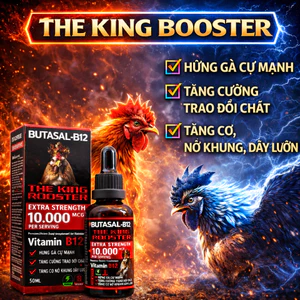 The King 10.000 mcg nuôi gà chế độ tăng bo, tăng nước máu, nở khung dầy lườn, hừng gà cự mạnh (50ml)