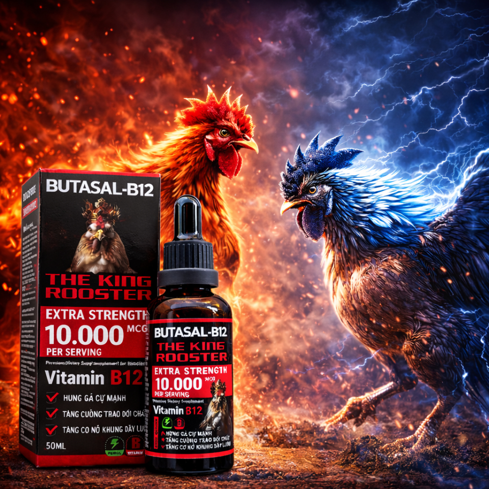 The King 10.000 mcg nuôi gà chế độ tăng bo, tăng nước máu, nở khung dầy lườn, hừng gà cự mạnh (50ml)