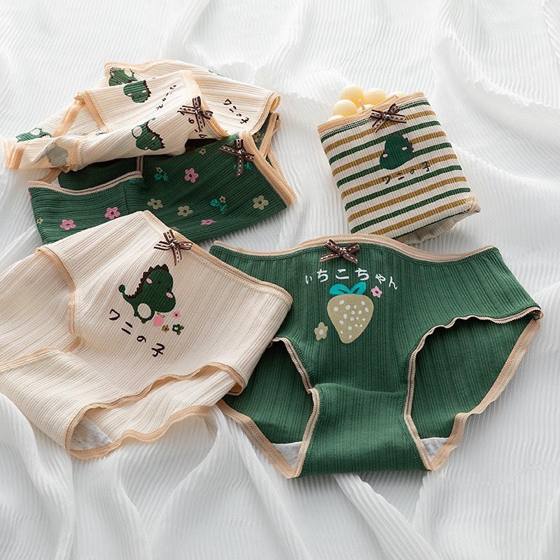 Combo 10 quần dễ thương cute Xanh Lá mix dâu tây cotton mềm mịn