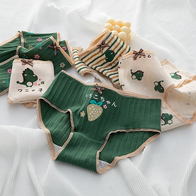 Combo 10 quần dễ thương cute Xanh Lá mix dâu tây cotton mềm mịn