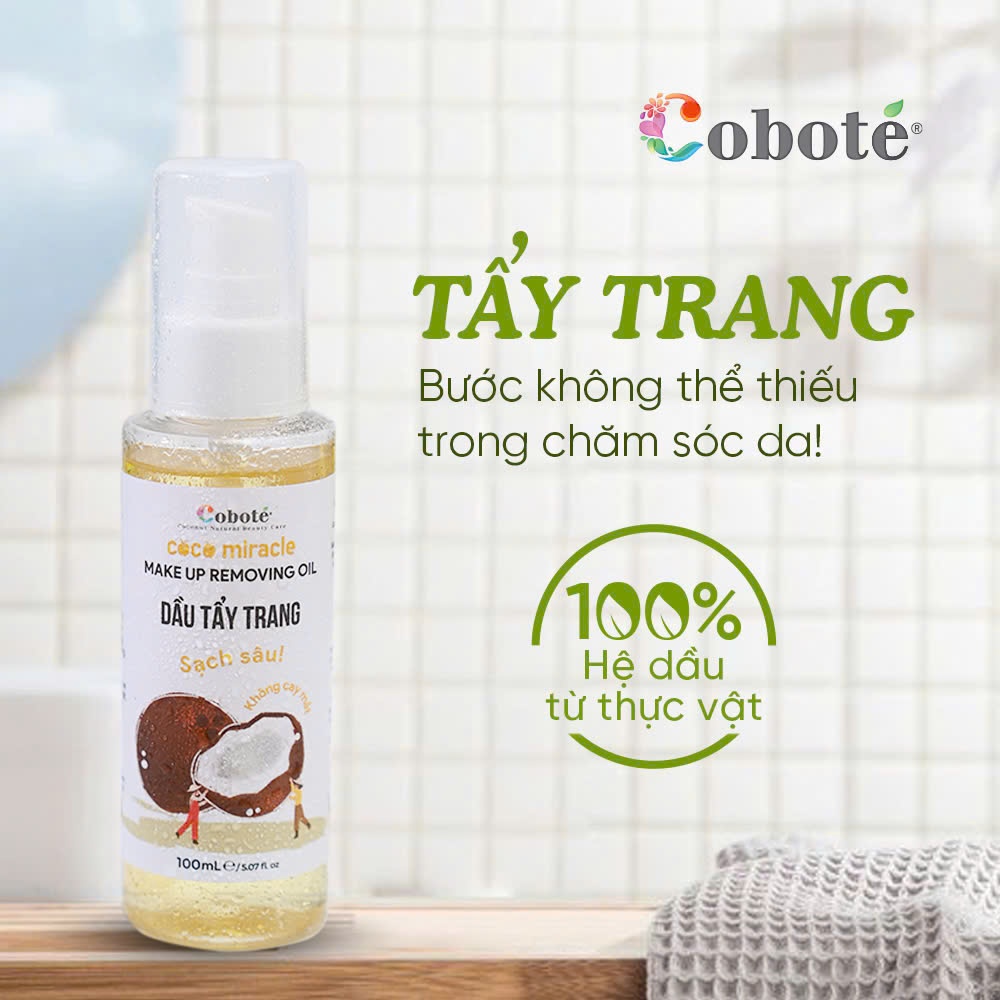 Dầu Tẩy Trang Coboté 100ml Cuốn Trôi Bụi Bẩn Sạch Sâu, Không Cay Mắt